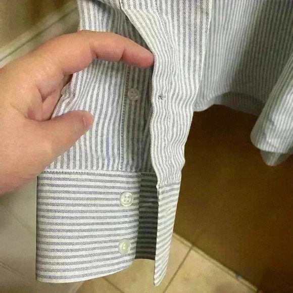 Wild West Outfitters Button-up Light Blue & White Striped Western Dress Shirt XL - Picture 4 of 9